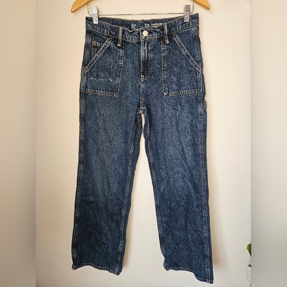 GAP Kids Carpenter Wide Leg Jeans Size 12 Youth - Picture 3 of 16